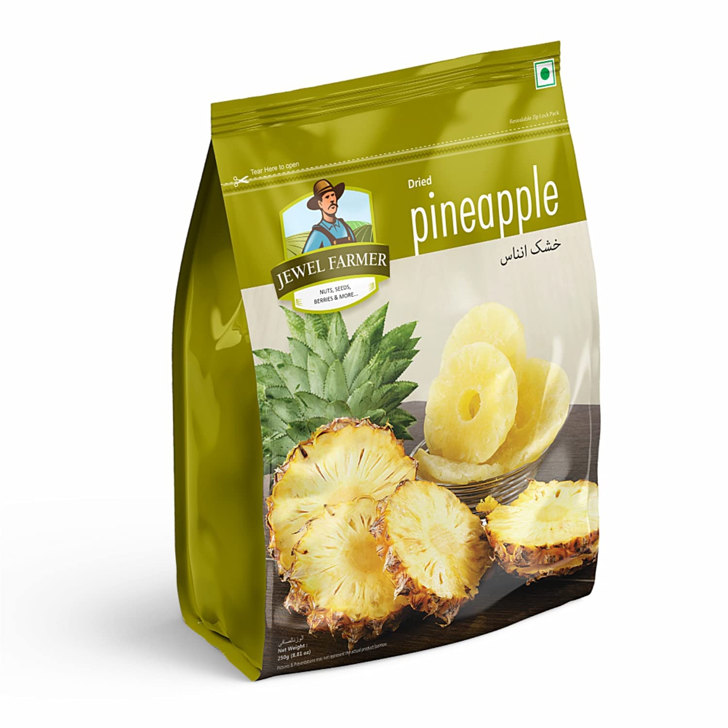 JEWEL FARMER Dried Pineapple Enriched with Vitamin C & Fiber, Unsweetened & Unsulfured Dehydrated Anaanaas Dry Chunks Slices (250g) (B08LQHQ27F) Amazon Price History, Amazon Price Tracker