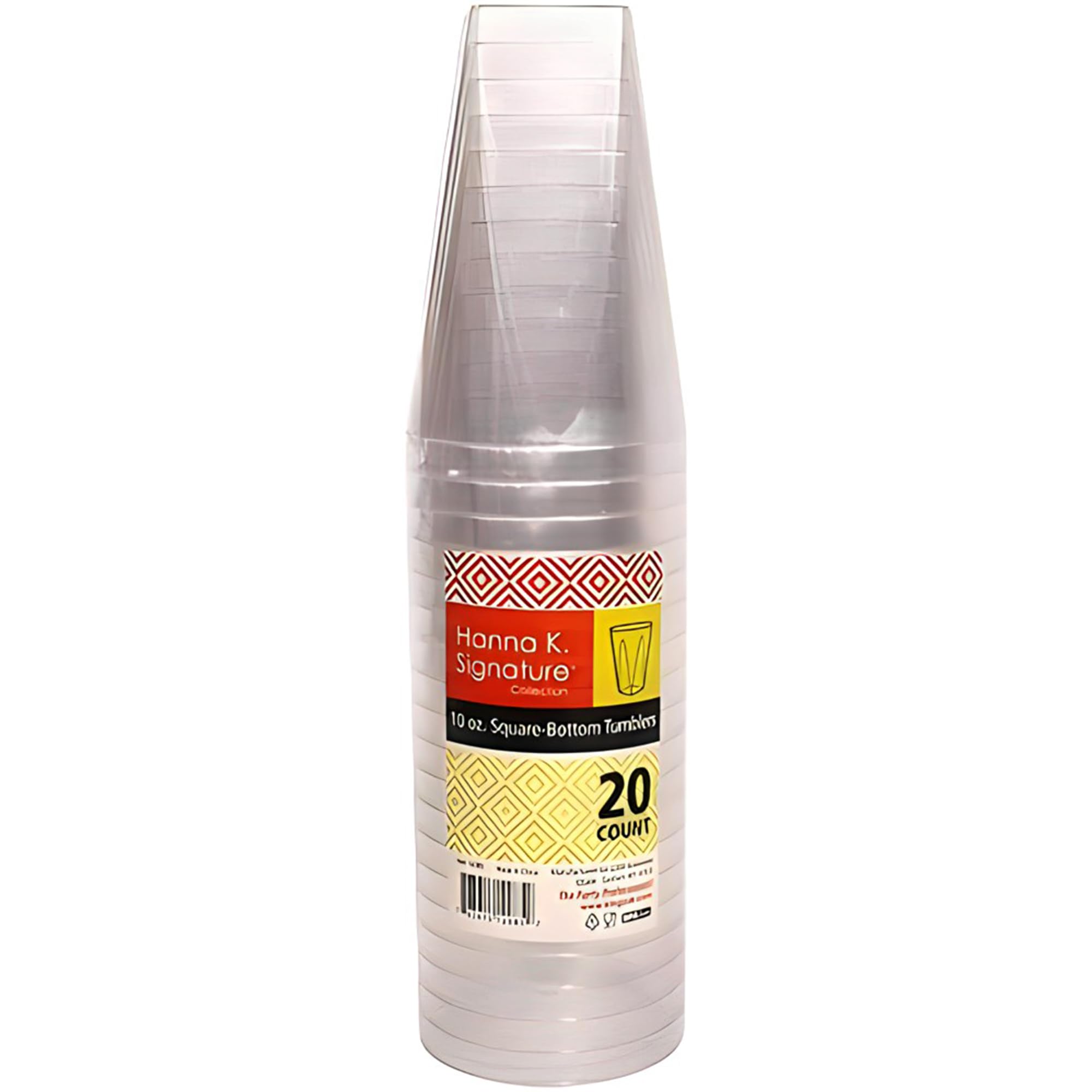 Amazon.com | Clear Deluxe Square Bottom Plastic Tumblers - 10oz (Pack Of  20) - Elegant & Durable Party Cups For Any Gathering Or Event: Tumblers &  Water Glasses