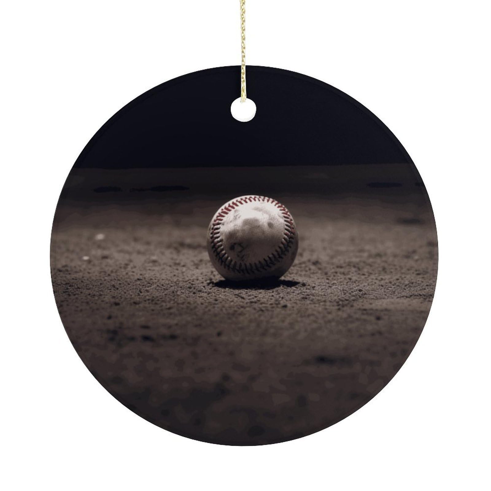 Baseball Christmas Ornaments Colorful Round Ceramic Ornament Christmas Hanging Decor Christmas Tree Decorations Xmas Keepsake for Women Men Xmas Holiday Party