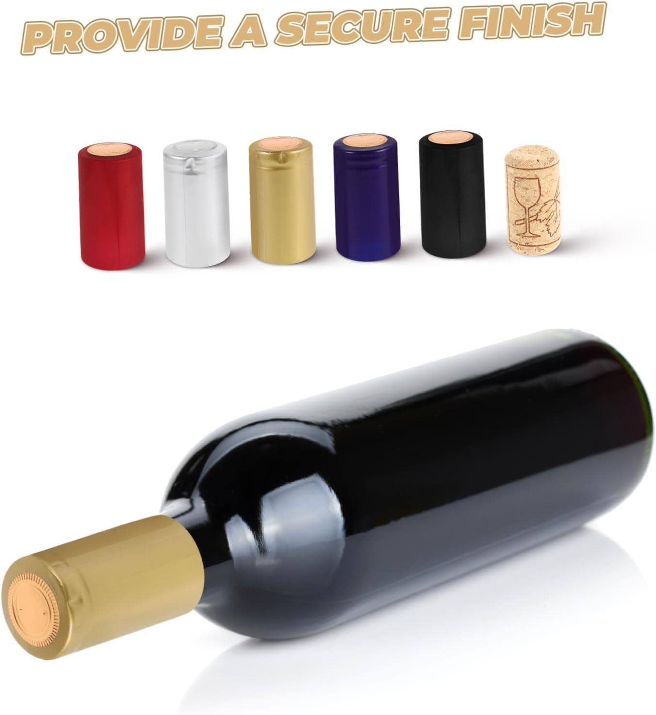 130pcs Reusable Wine Stoppers Seals Kit for Cruise Natural Wood Wine Cork Bottle Sealer Heat Shrink Caps Bottle Decor Cellar Home Use