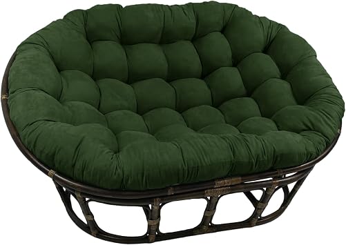 Maykoosh Victorian Vintage Rattan Double Papasan Chair with Microsuede Cushion