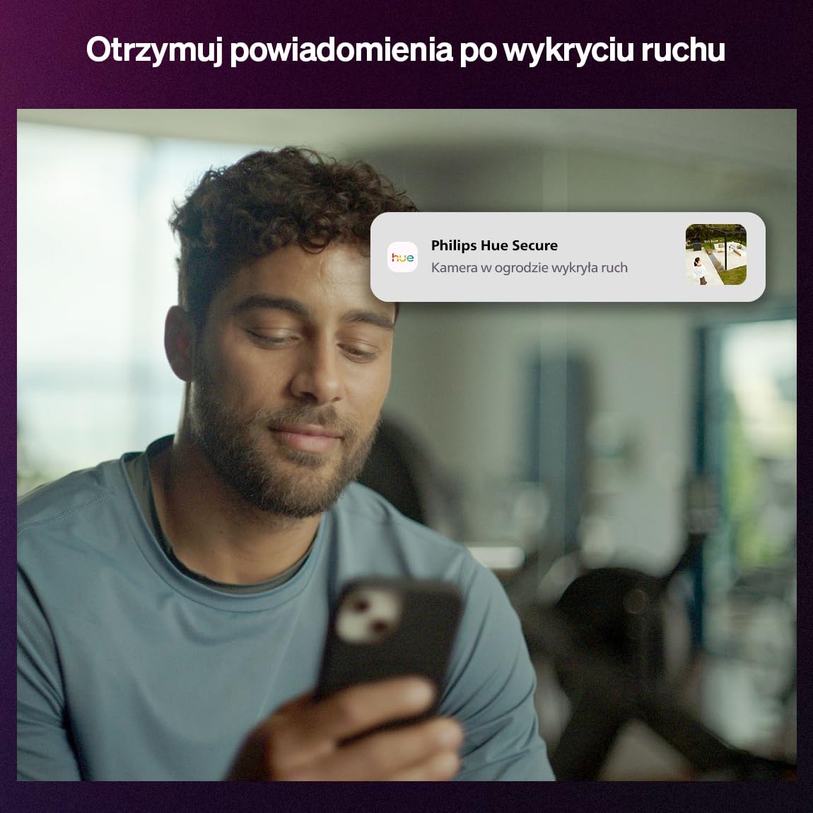 Philips Hue Secure kamera przewodowa, rozdzielczość 2K, powiadomienia o wykryciu ruchu, płynna integracja z oświetleniem Hue, ciągłe zasilanie przewodowe, do użytku wewnątrz i na zewnątrz, czarna