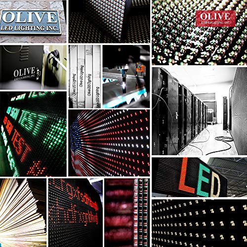 OLIVE LED Sign Full Color P15, 12\"x60\" Programmable Scrolling Outdoor Message Display Signs EMC - Industrial Grade Business Ad Machine.