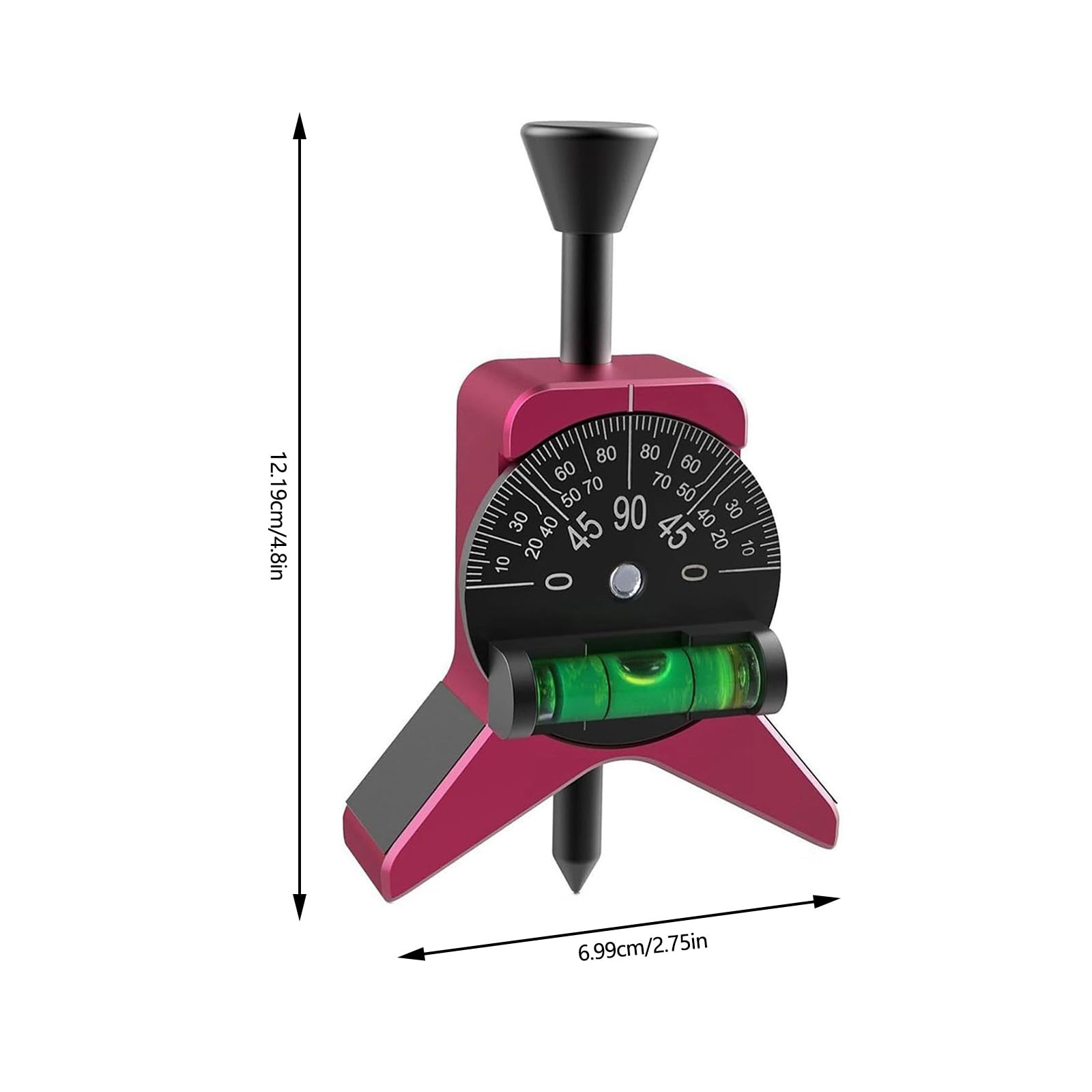 Marcador de tubos con pantalla de burbujas ajustable y agarre ergonómico para medición de tubos de metal de 1.5 a 6 pulgadas