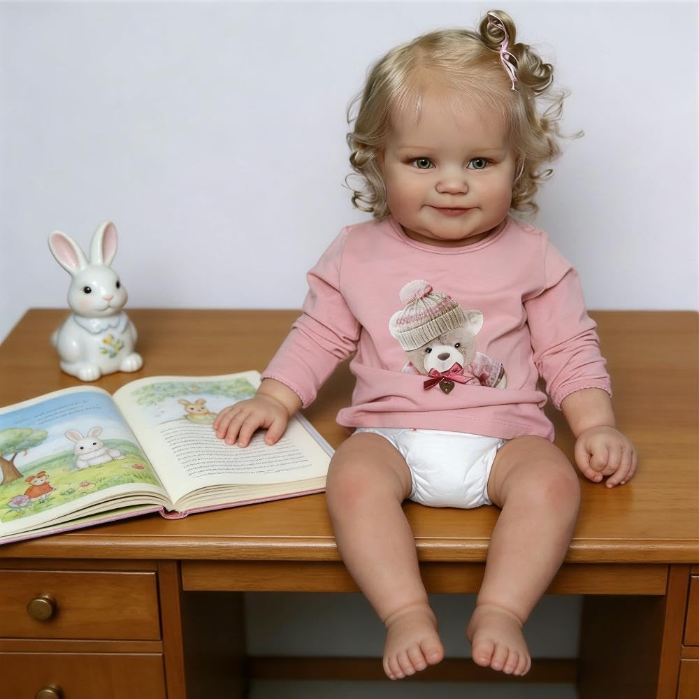 Zero pam Reborn Baby Mädchen 20 Zoll 50 cm Süß Lächeln Reborn Baby Puppe Lebensechte Echte Babygröße Verwurzeltes Haar Realistische Wasserdicht Reborn Babys Puppen mit Zubehör