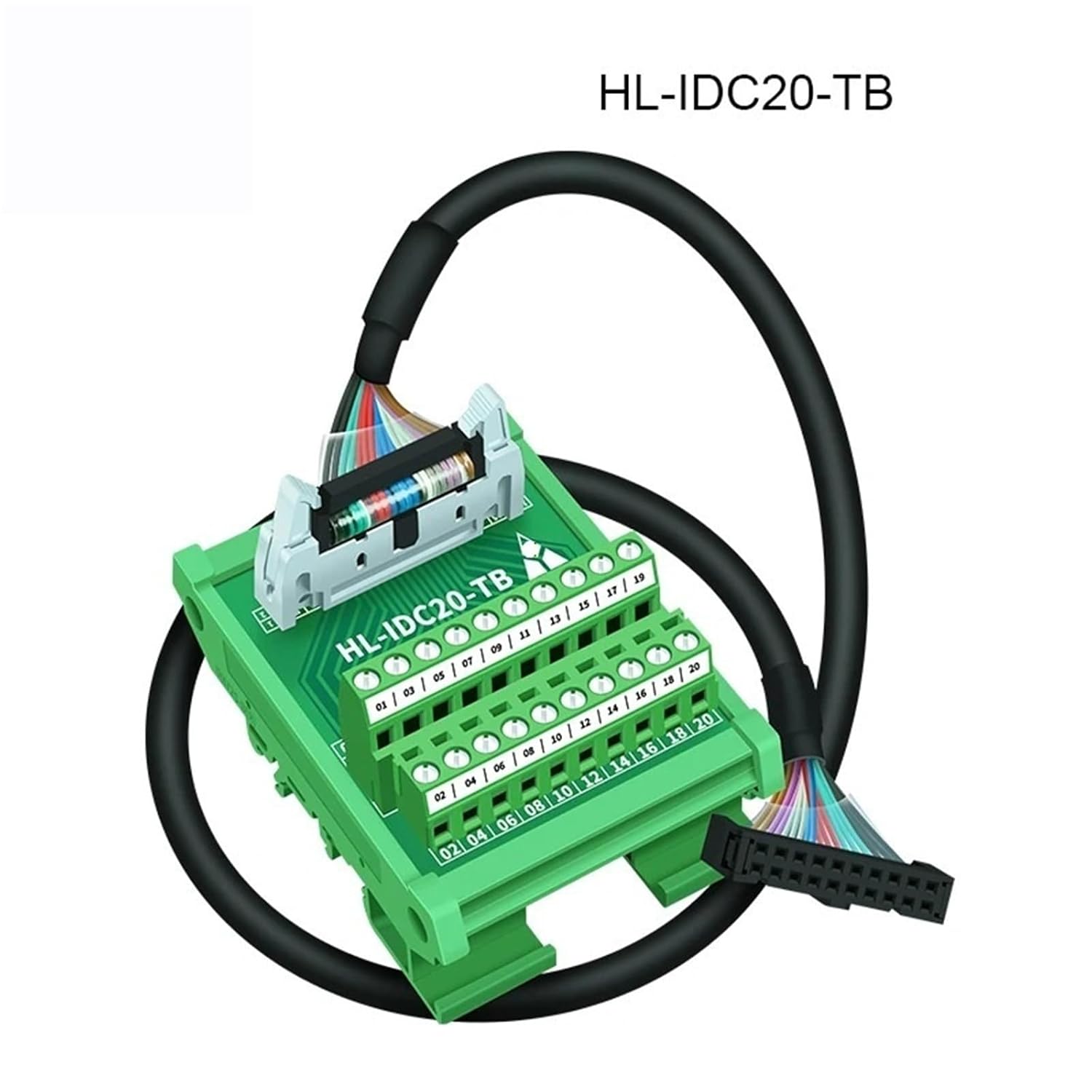 Terminal Block for PLC IDC20 Mini Breakout Board Insulation Displacement Connector Terminal Block Module(HL-IDC20-FF-2M)