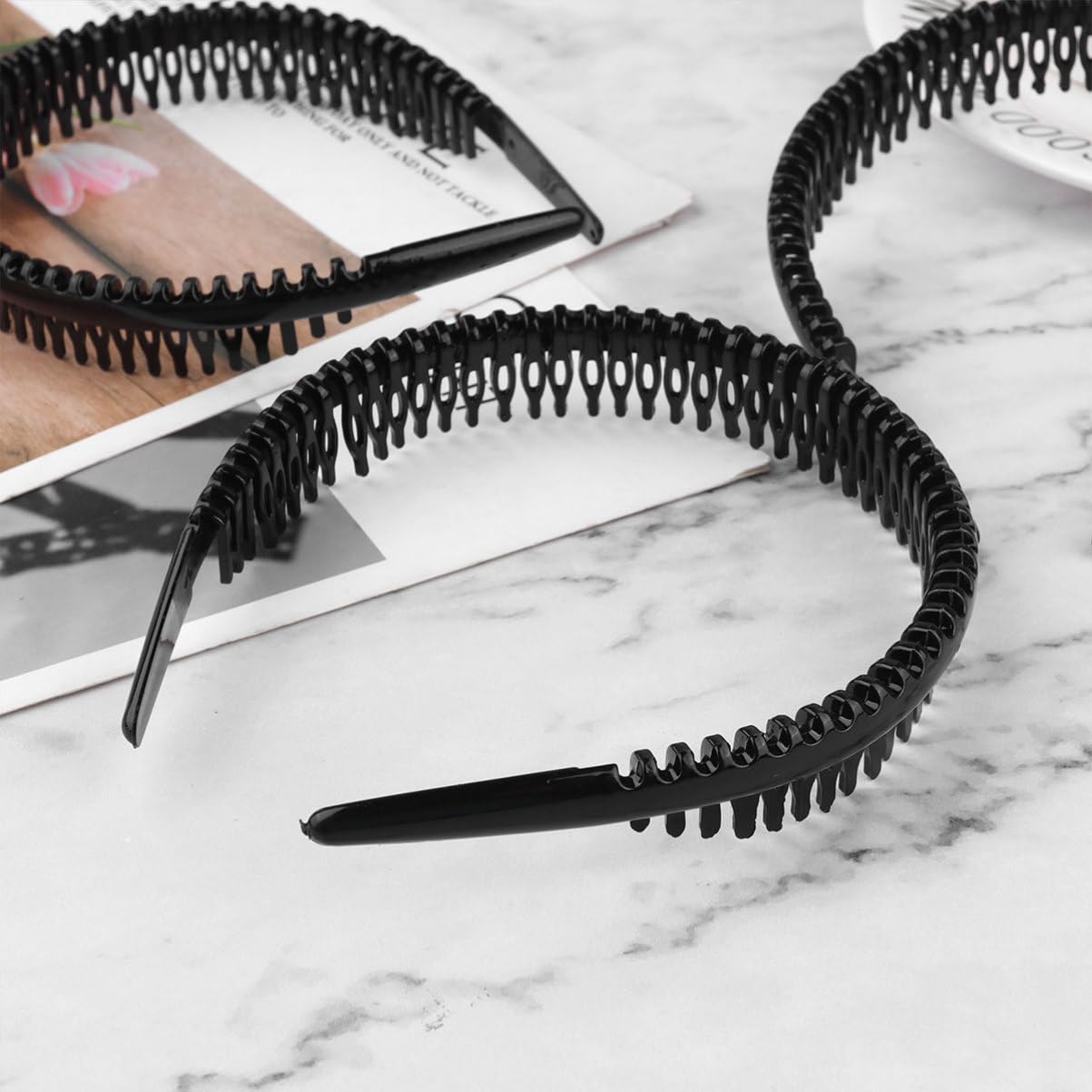 30 unidades de diadema ondulada para mujer, diadema ondulada, banda para el pelo para hombre, banda deportiva para el pelo, diadema para hombres y mujeres, peine de metal para hombre