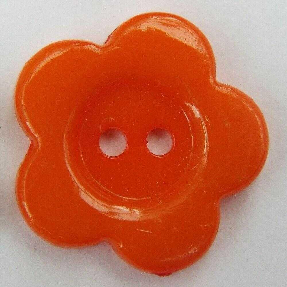 Flower Buttons 10mm 17mm 21mm 25mm Coat Craft Shirt 12 Colour Buy 4 8 Or 16 156D, Orange, 8 21mm