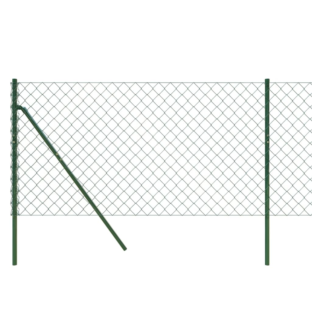 Valla de malla de alambre galvanizada y recubierta de PVC para parcelas y recintos de animales, verde, malla de alambre resistente, 1 x 10 m