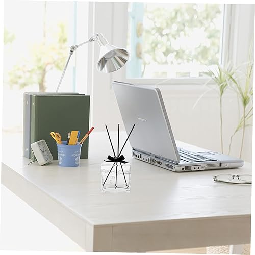 Miniatura 9 de IMIKEYA Jarrón plano de estilo japonés, decoración japonesa, difusor de cañas, decoraciones de plantas, florero cuadrado, botella difusora de