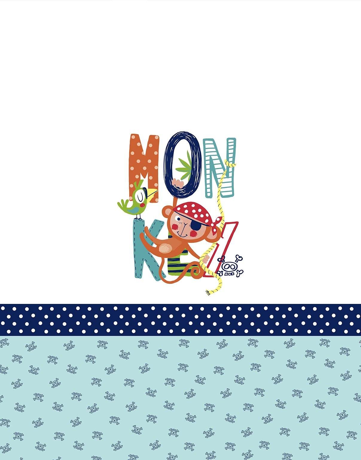 Ropa de Cama Infantil Algodón Percal 200 Hilos Modelo Monkey del Fabricante JVR (Saco Nórdico Cama 90cm)