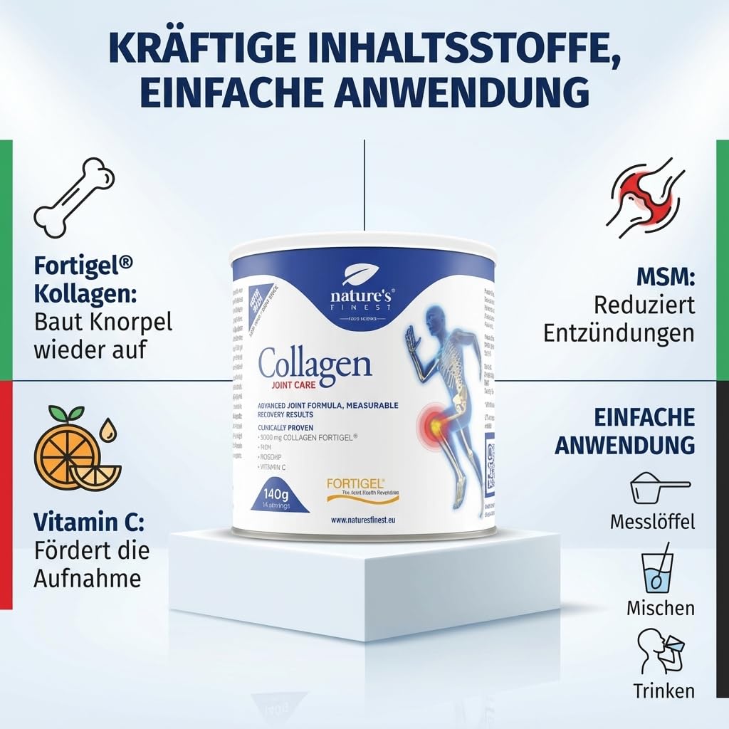 Complément Alimentaire Nature's Finest Collagen Joint Care Avec Photigel - Poudre, 140 G, Neuf