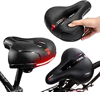 Selim de Bicicleta Ergonômico, Active Zone com Furo Central, Compatível com Bicicleta Ergométrica e Spinning, Almofadado, Preto