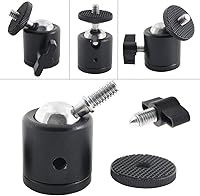 Vista 7 de EXMAX Cuerpo de aleación de aluminio de 360 grados giratorio Mini trípode cabeza de bola con rosca de 1/4 pulgadas montaje base para encendedor