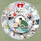 51枚セット ベット ドクター アニマル プロフェッション ステッカー アニメ シール 防水 デカール おしゃれ かっこいい 人気 ノートパソコン パソコン スノボ スケートボード 荷物 スーツケース ギター 水筒 スマホケース スケボー カー 自転車 バイク ヘルメットなど用