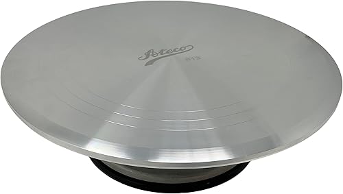 Ateco 608REVOLVING Cake Decorating soporte, 11" Ronda, apto para uso alimentario de plástico Base & parte superior, #613 - base de aluminio, 12",
