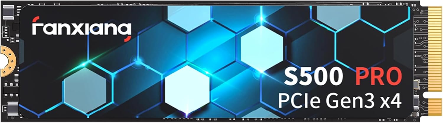fanxiang S500 Pro 256 GB NVMe SSD M.2 PCIe Gen3x4 2280 Built-In SSD, Graphene Thermal Paste, SLC Cache 3D NAND TLC, Up to 2800 MB/s, Compatible with Notebooks and PC Desktops (Black)