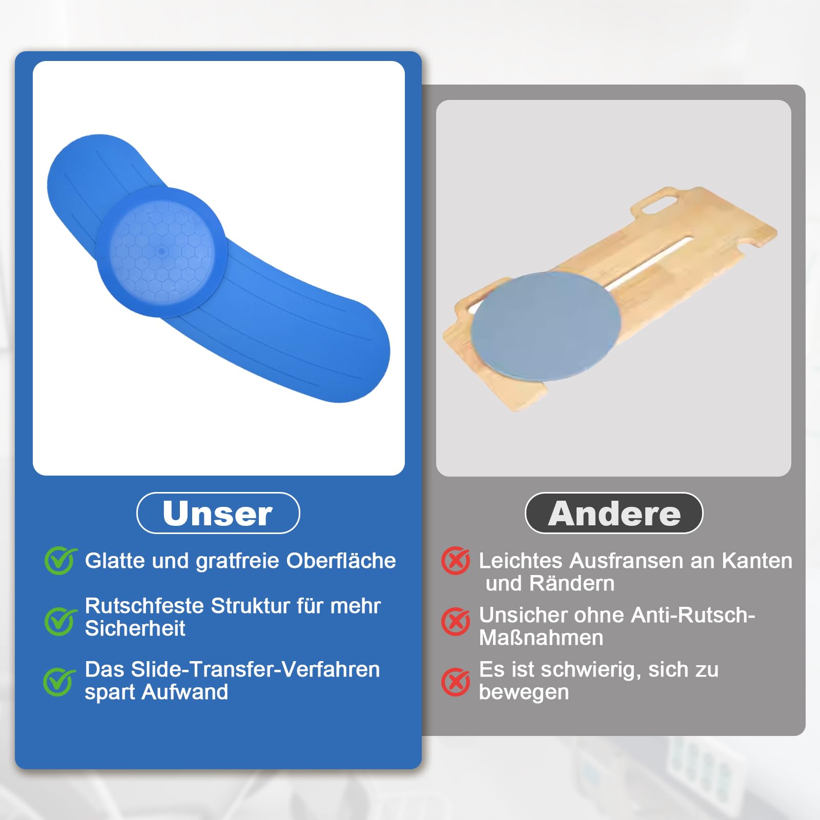 Tabla de transferencia para sillas de ruedas, tabla curvada para usuarios de sillas de ruedas, ayuda de transferencia para personas mayores o discapacitadas, sistema de transferencia fácil para