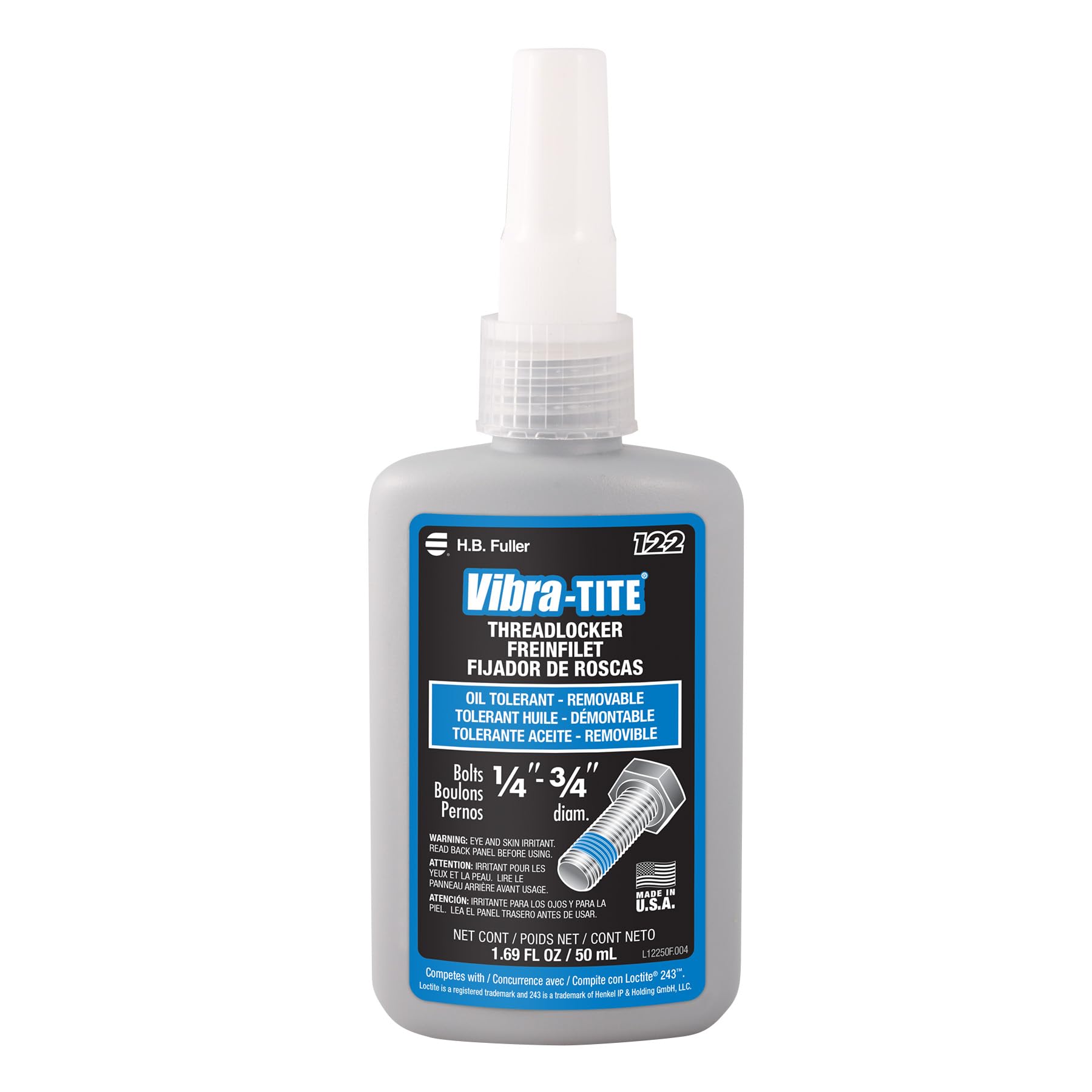 Vibra-TITE Vibra-TITE 122 Oil Tolerant Removable Anaerobic Threadlocker 50 ml Bottle Blue-picture-41