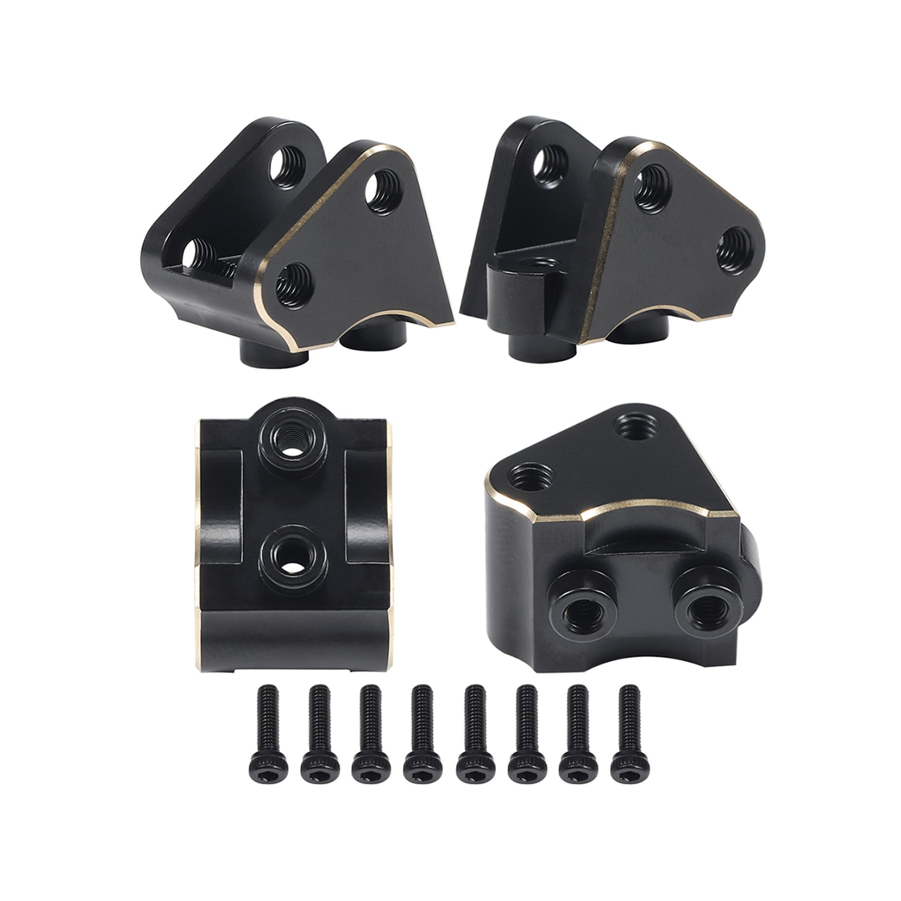 Powmok SCX10 II Brass Link Mount 4pcs 38g Black SCX10 II Link Mount Counter Weight for 1/10 RC Crawler Car AR44 Axle 90046 90047 SCX10 II Upgrades Accessories