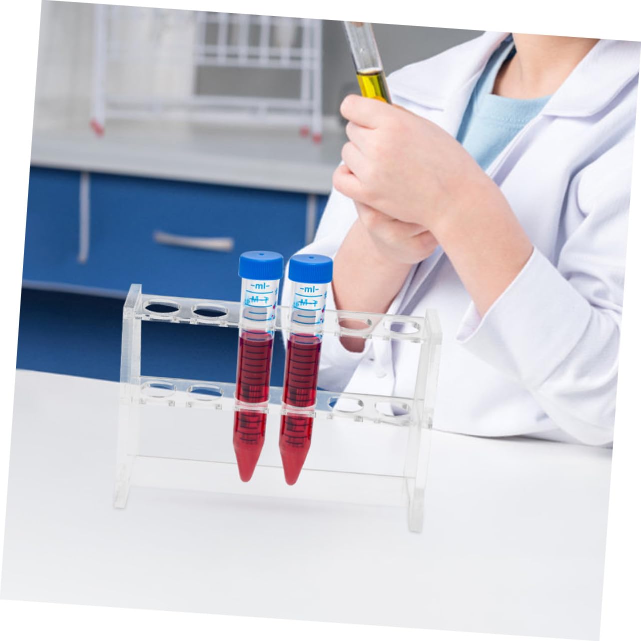 ABOOFAN 12 Stück Doppelstöckiges Transparente Reagenzglasständer mit Löchern Stabiler Laborhalter für Probenentnahme Chemie Biologieversuche Platzsparendes Laborrack