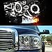 AKKON - For Dodge Ram Pickup Truck Chrome Clear Dual LED Ring Projector Headlights Left + Right Replacement