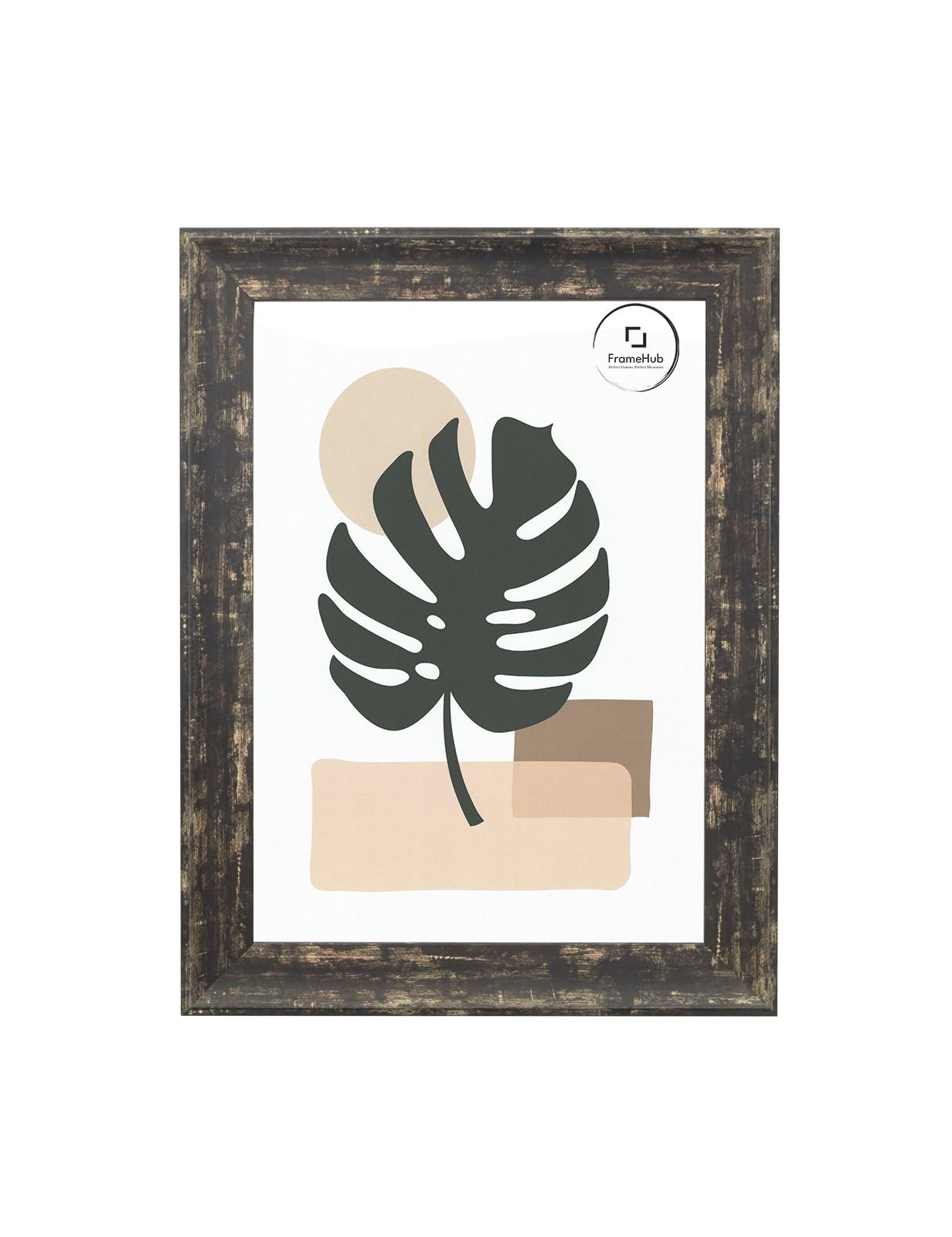 FrameHub Industrial Vintage looking Shabby Chic/Camouflage Picture/Photo/Poster frame - Moulding measures 32mm wide and 18mm deep (Black, 12x12