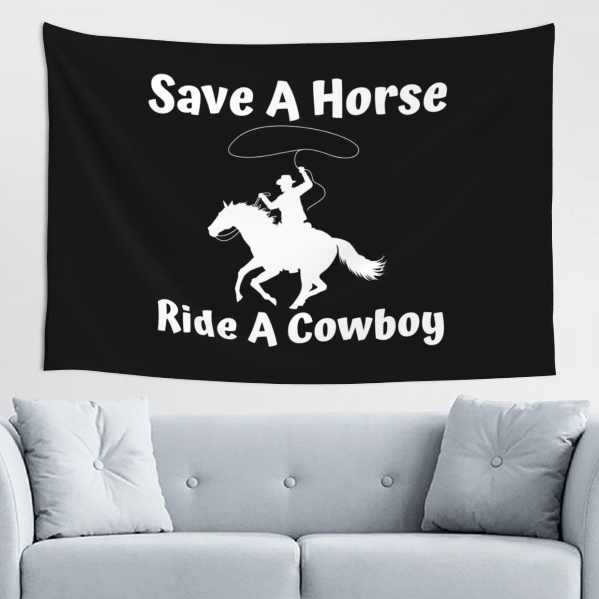 Wall Hanging Save A Horse Ride A Cowboy Tapestry 1pc 