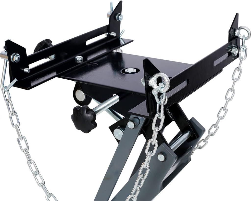 Transmission Jack, Hydraulic Transmission Service/Floor Jack Lift 1 Ton Capacity 2200lb, Low Profile Roll-Under Floor Trolley with Pedal, 360° Swivel Wheels for Car Truck SUV,Gray