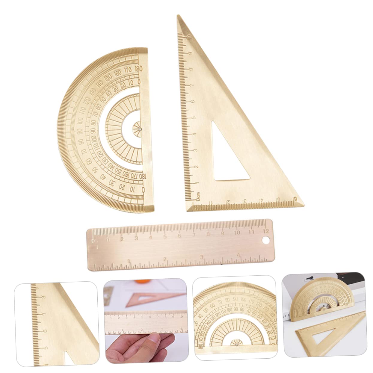 Ciieeo 3ensembles Set De Règles Triangulaires Outils De Mesure Géométrique Avec Rapporteur Et Règle Droite Pour Architecture Et Dessin Techniques