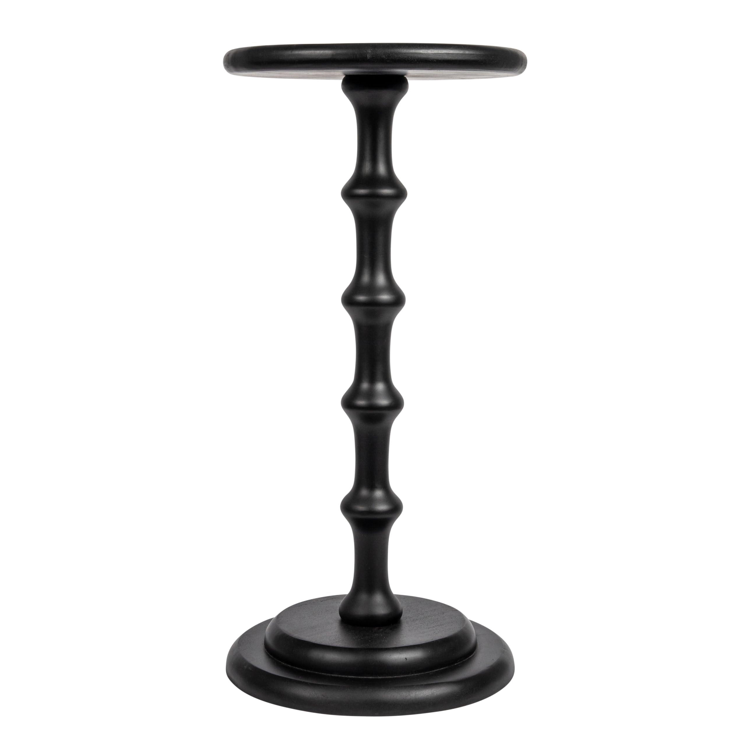 Creative Co-Op Ergo Pedestal Cocktail Side Table, Black