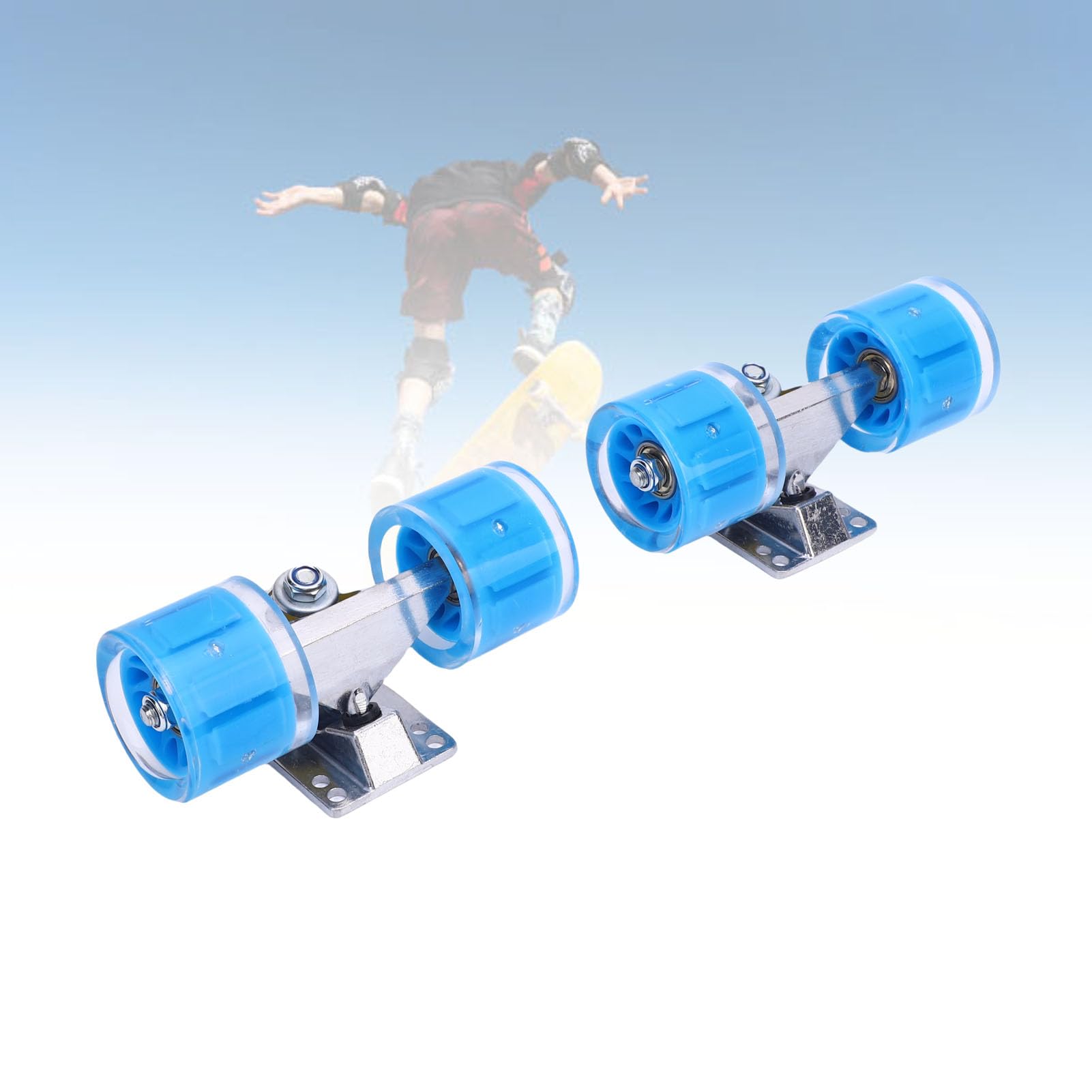 Fockety Juego de Ejes y Ruedas para Patineta Longboard (55 X 45 mm), Juego de Ruedas y Ejes de Aleación de Aluminio, Kit de Hardware Básico para Cruiser