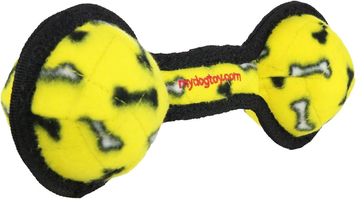 TUFFY- World's Tuffest Soft Dog Toy- Tug O War -Squeakers - Multiple Layers. Made Durable, Strong & Tough.(Tug,Toss & Fetch).Machine Washable & Floats (2Ball Tug Red Paw, Jr 2 Pack)