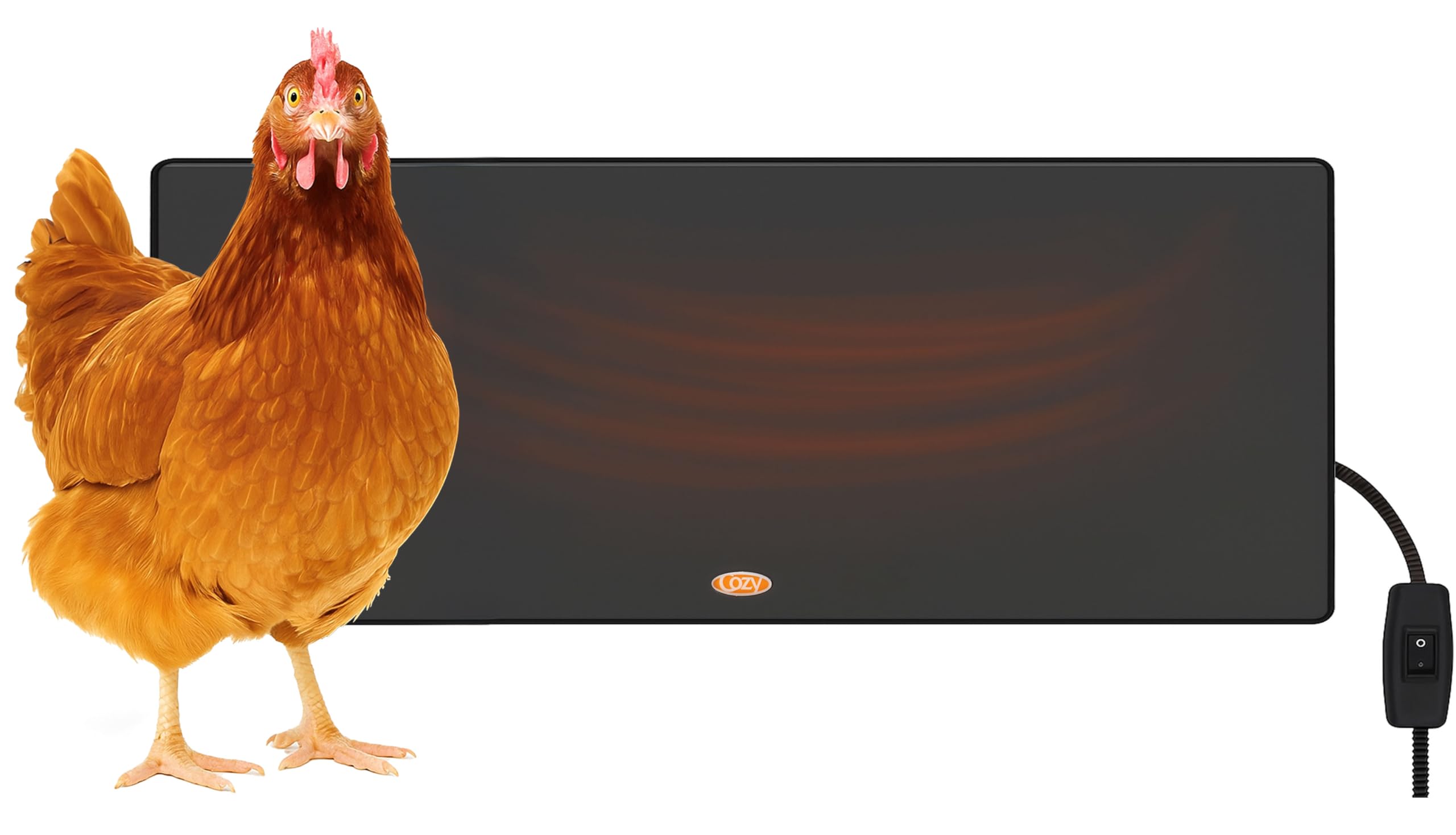 Cozy Products Cozy Coop, Chicken Coop Heater, Flat-Panel Radiant Heater with Thermal Protector, Energy-Efficient, Easy to Install, Ideal for Small