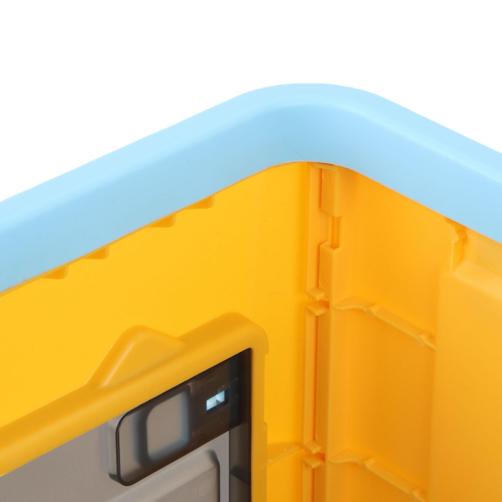 Rosvola Baúl para Juguetes con Ruedas, Almacenamiento Multifuncional de Juguetes para Niños, Libros y, Diseño Resistente (azul amarillo)