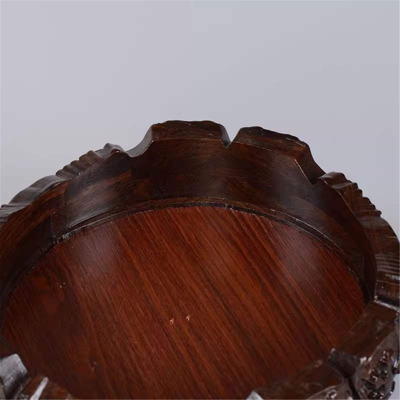 Bonsai-Basis Drehbares Holz mit Reliefschnitzbasis(Groß)