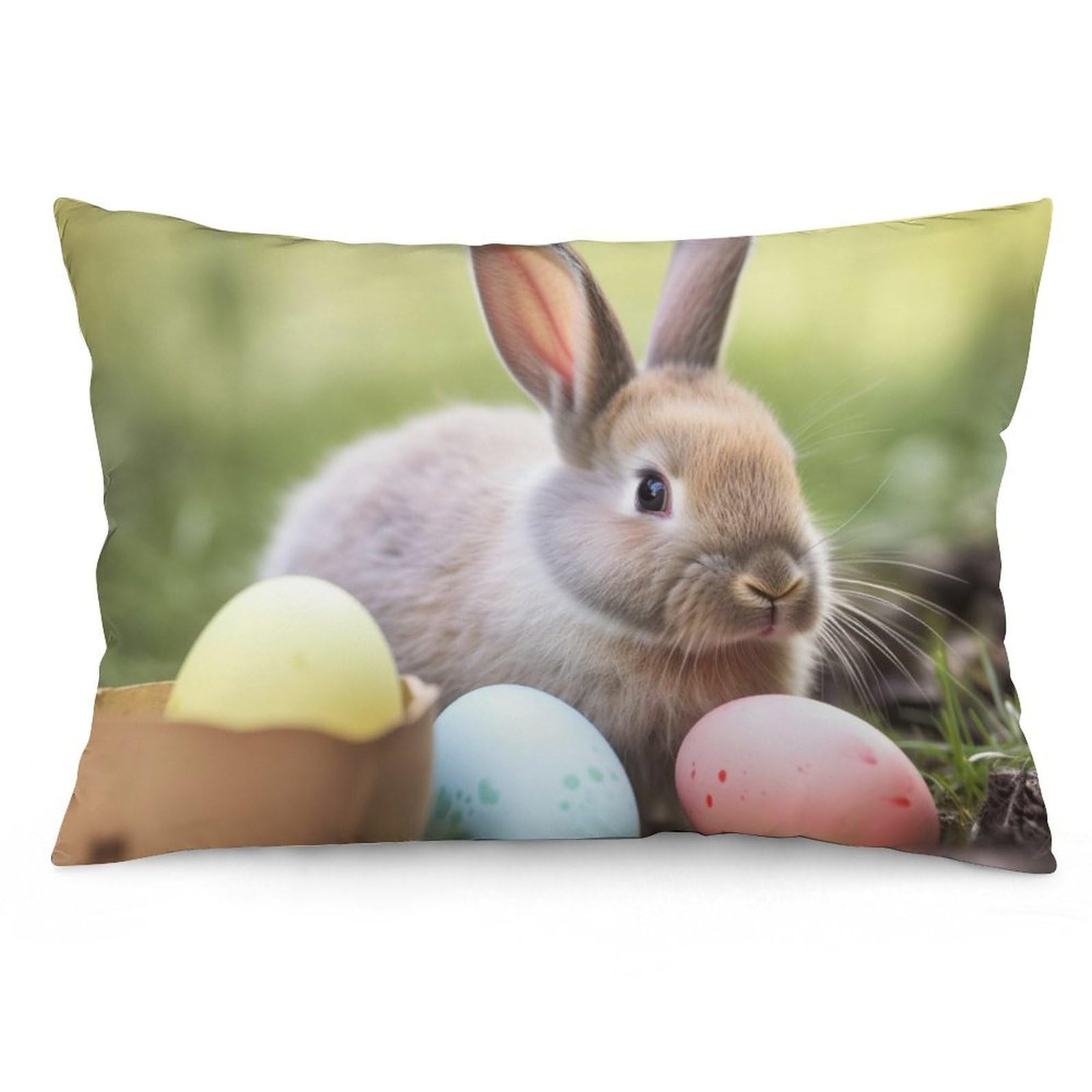 NTVOWPZO 2 Pack Decoration Throw Pillow Covers 16 "x24 Pillowcases Covers Rabbits Eggs Pillowcases Modern Farmhouse Home Decor Sofa Cushions Covers for Couch Bed Living Room