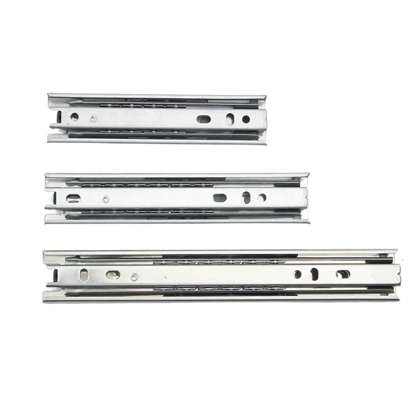 Rail de tiroir triple coulisse pour une ouverture totale et fluide