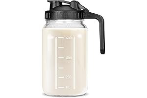 32 OZ Black Leak-Proof Mason Jars with Lid and Pour Spout Handle (1-Pack)