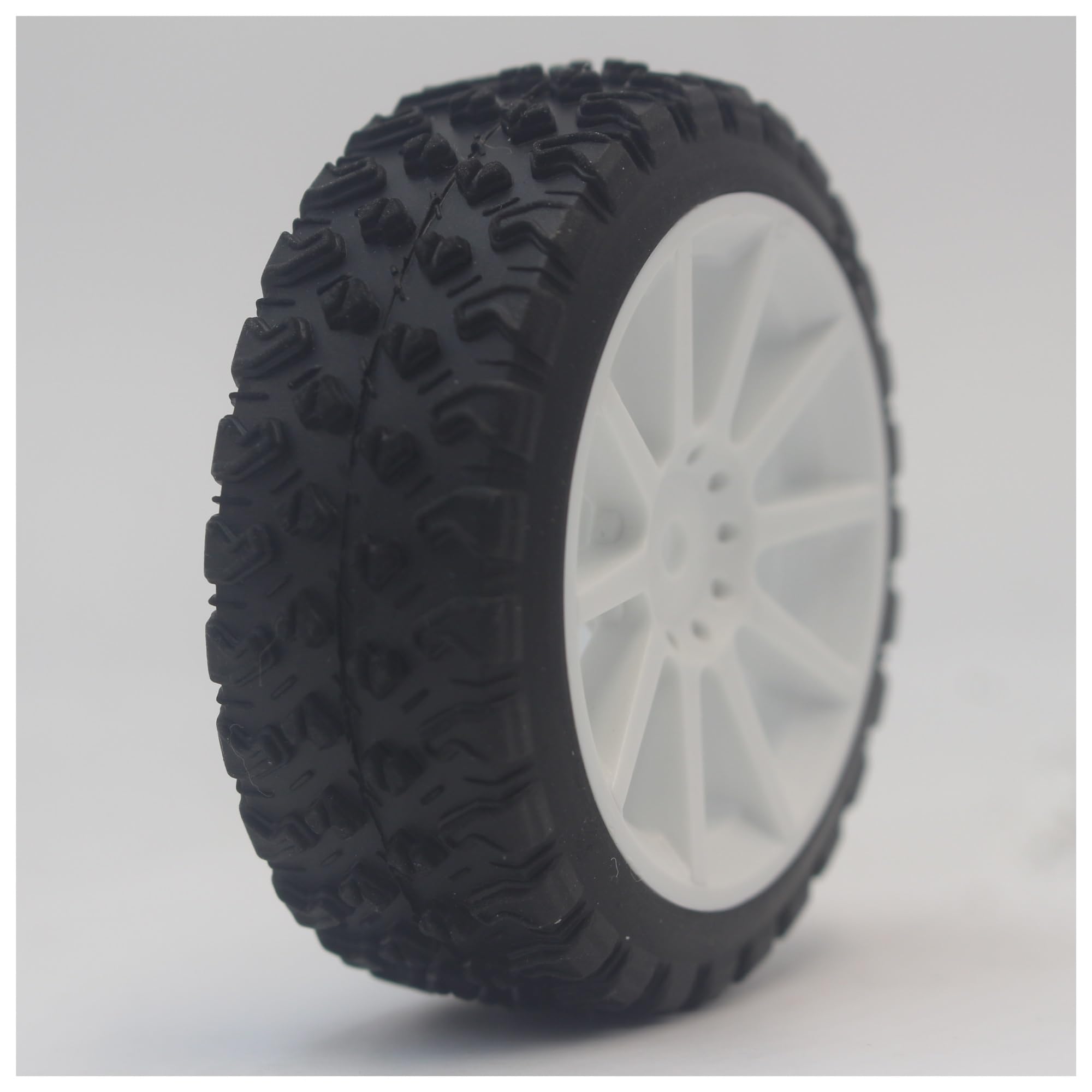 Rc Tire Jante pour 1:10 pour Rallye pour Touring 1/16 pour Buggy 4 Pièces pour 1/10 pour Pneus for Rallye Pneu Jante W10S1 (Matériau Blanc) 0 Mm Décalage Convient