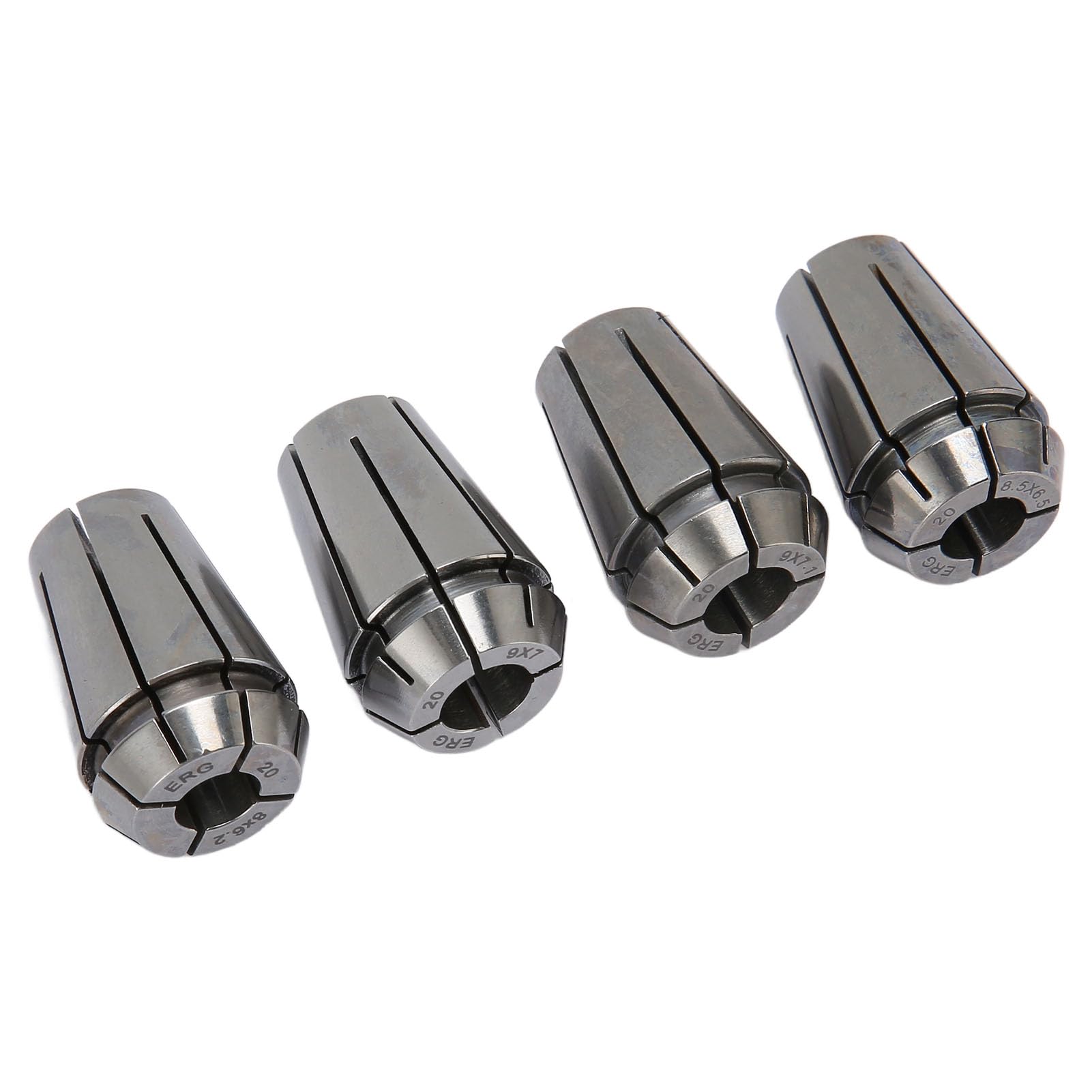 FTVOGUE Juego de Pinzas ERG20, Mandril de Pinza con Resorte de Acero con Alto Contenido de Carbono, 4 Piezas para Torno CNC y Fresadora, Sujeción de 4 Mordazas, Tamaños, para Grabado y Sujeción de