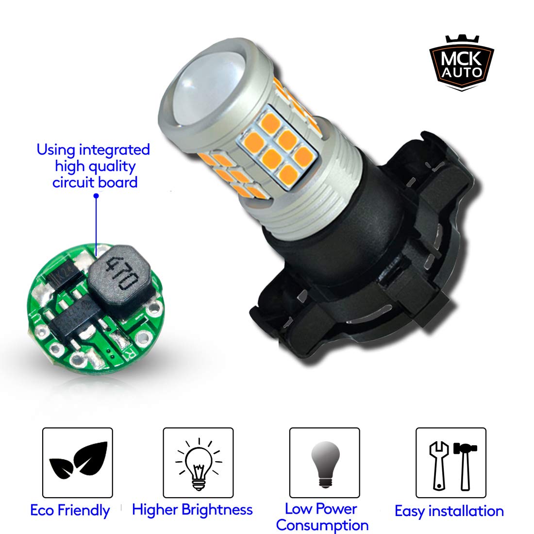 PY24W CREE LED Canbus Indicatori Ambra Arancione Molto Luminoso e Senza Errori Compatibile con 3 Serie E90 E91 E92 E93 - EB4R3 - Trasforma il tuo giro