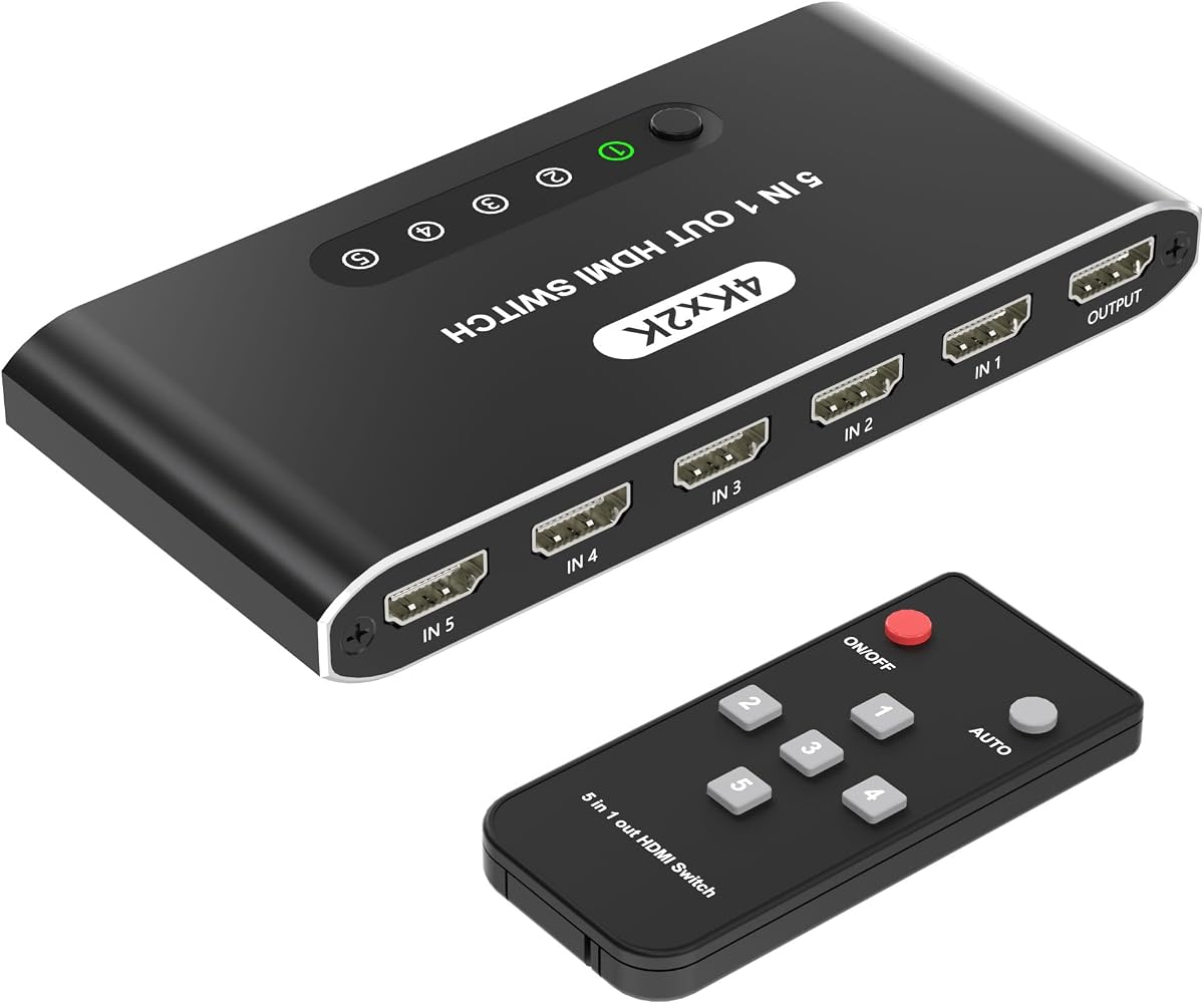 5 in 1 HDMI Switch with Remote