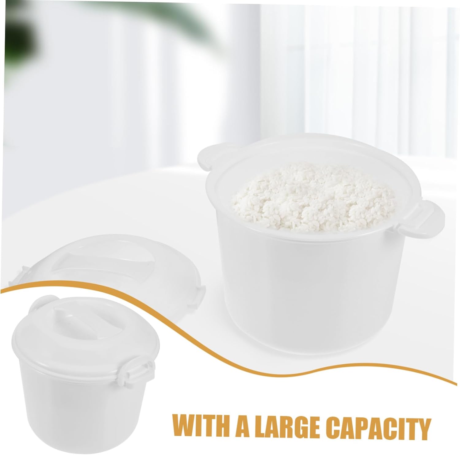 KICHOUSE Microwave Rice Cooker with Lid Reusable Steamer for Rice and Meals Convenient Design for Quick Cooking and Food Heating