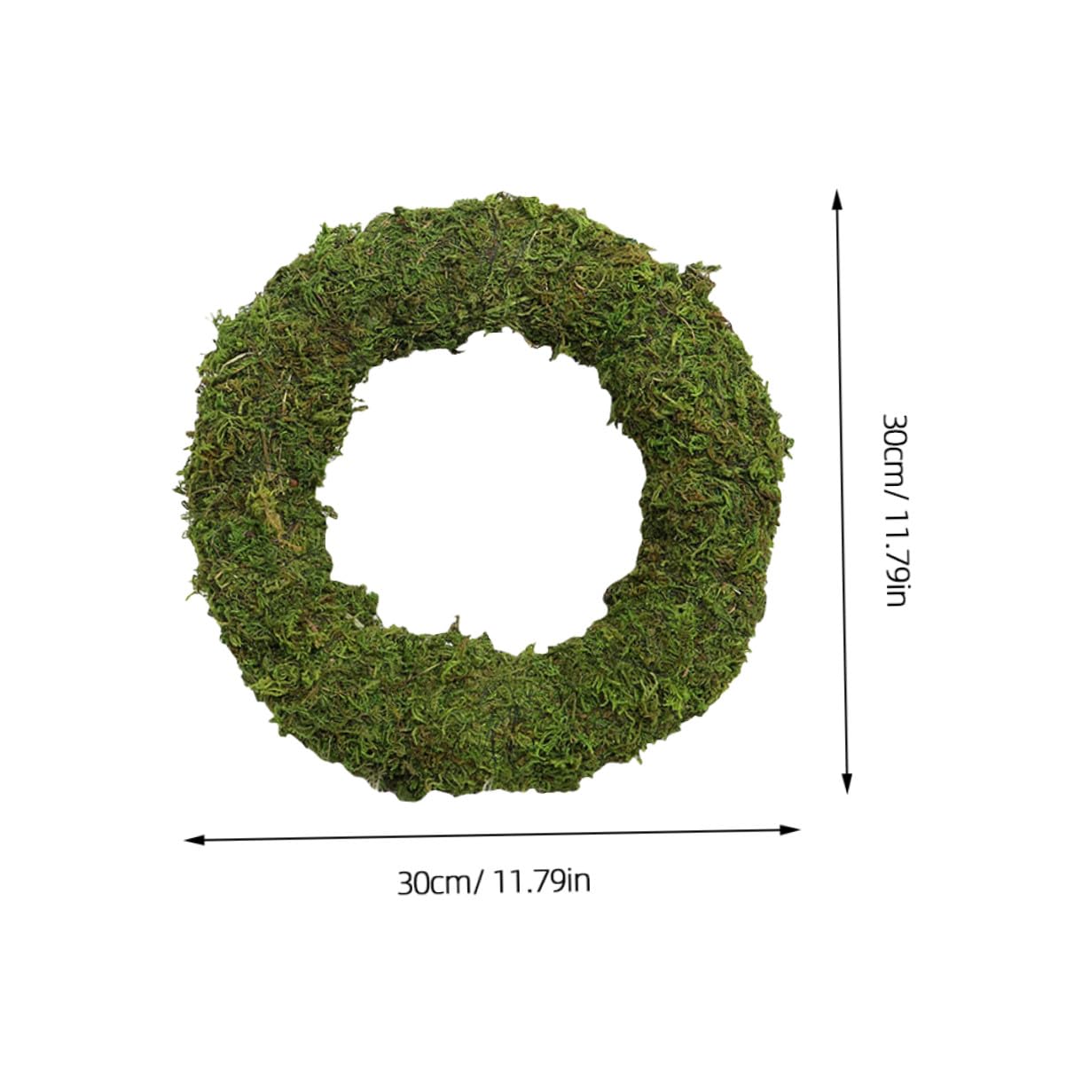 SHINEOFI Selbstgemacht Mooskranz 30cm Rund aus Naturmoos und Rattan Dekorativer Weihnachtskranz für Haus und Garten Selbstgemacht Kranzzubehör ohne Geruch Grüne Weihnachtsdekoration