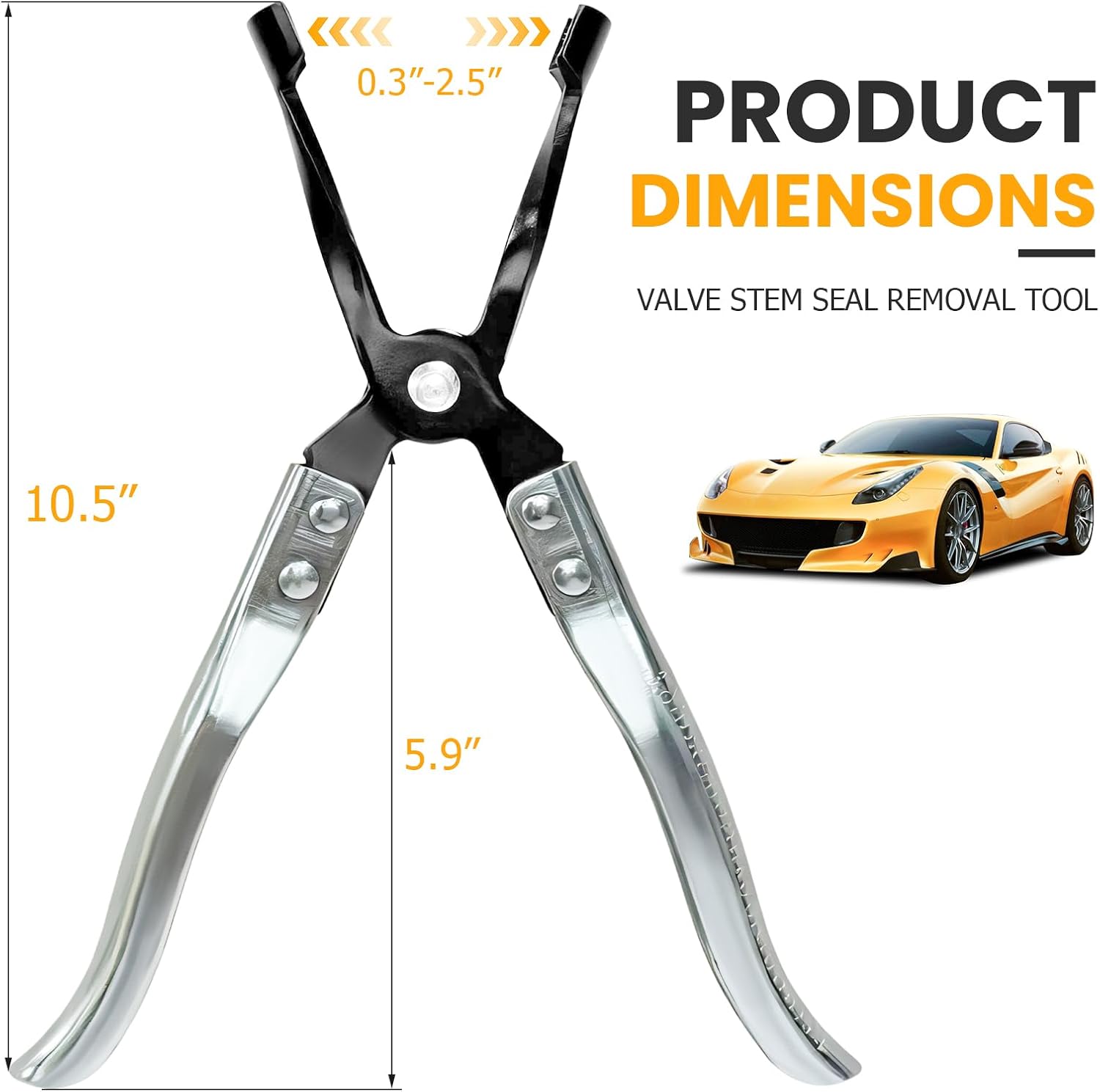 Valve Seal Pliers, Rustproof Car Valve Seal Removal Tool with 6 Inch Non-Slip Handle, Heavy Duty Valves Stem Seals Removal Pliers Engine Repair Tool, Car Accessories