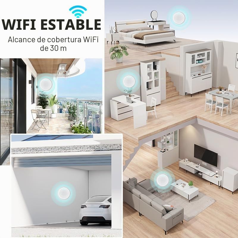 Timbre Videoportero Inalámbrico con Cámara, Timbre Videoportero WiFi Exterior Impermeable IP65 720P con Detección PIR Visión Nocturna Instalación Sencilla Compatible con Tuya Smart App, 2.4 GHz