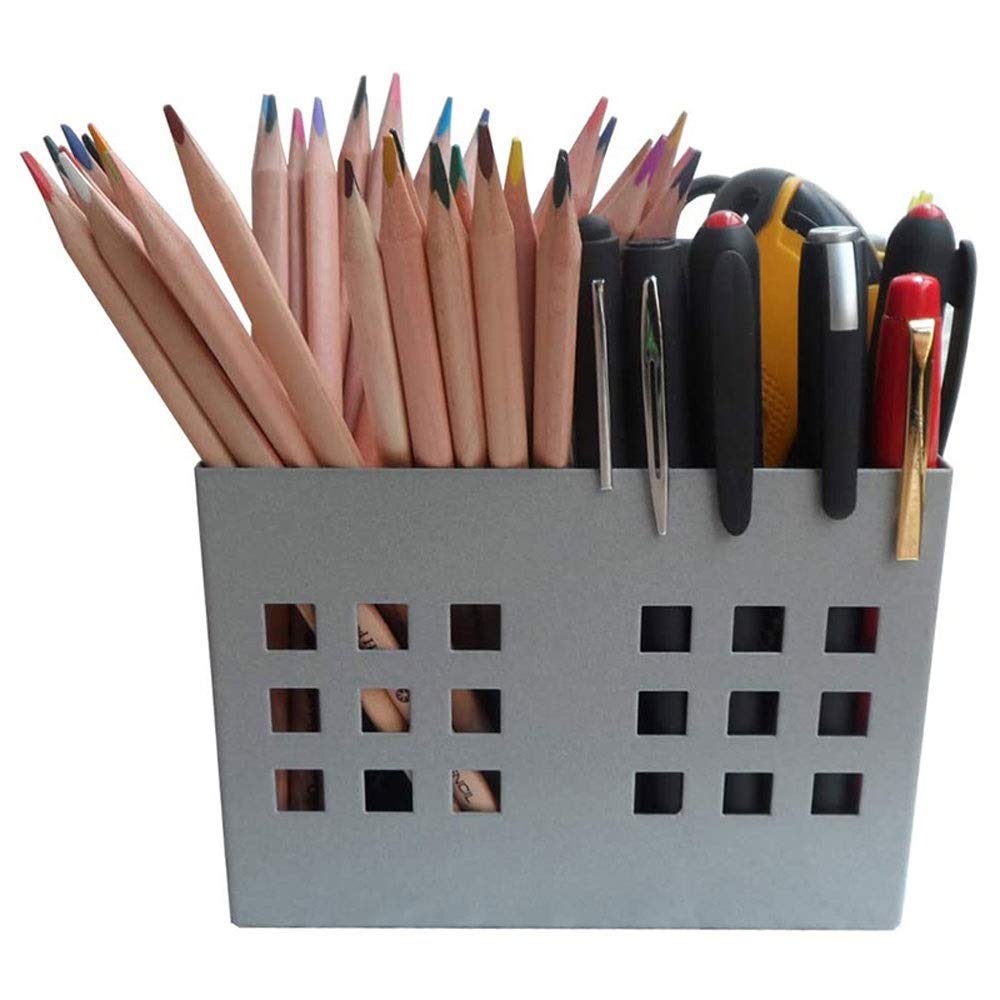 Portapenne in Metallo Resistente per Organizer da scrivania con 2 Scomparti Organizzatore di cancelleria da Tavolo di Grande capacità, portapenne