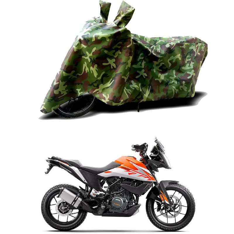 Image of 100% Water Resistant Full Bike Scooty Two Wheeler Body Cover Compatible For KTM 250 Adventure /UV-Rays /Heat Protection /Birds Dropping /Scratchproof /Dust proof /Waterproof /All Varient[Green MJ]
