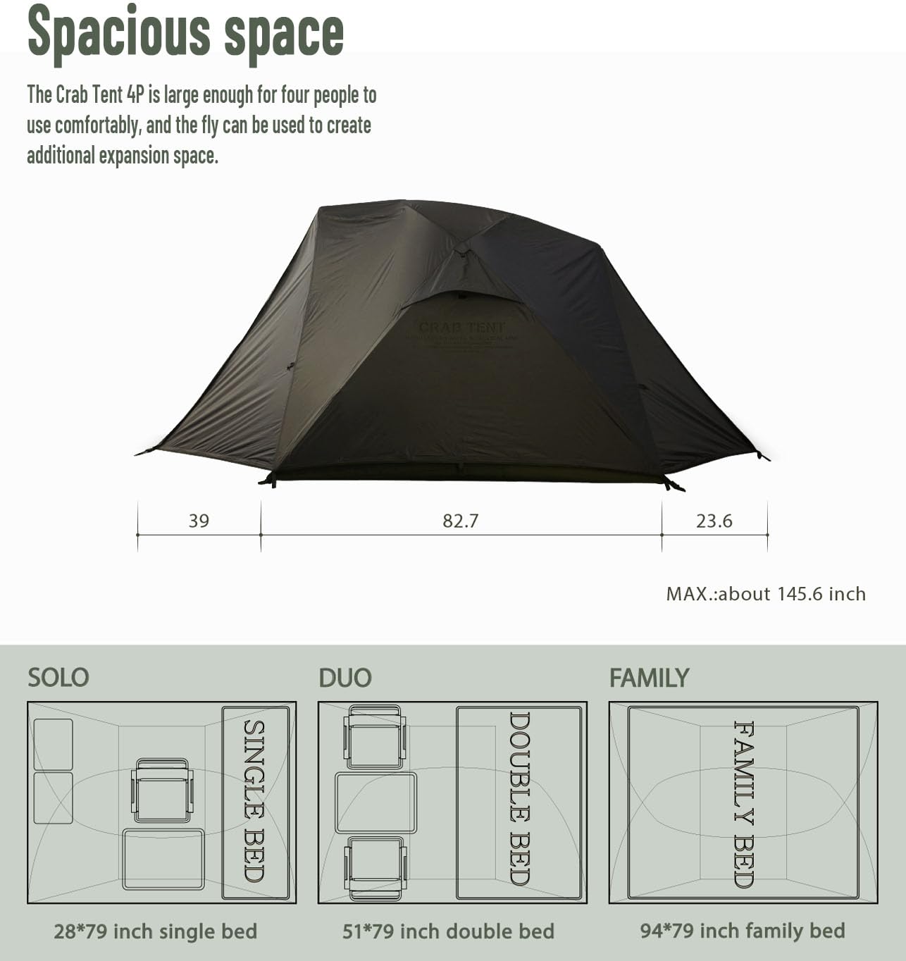 CAMVIL CRAB TENT FULL SET ブラック ４人用 韓国] CAMVIL☆CRAB 4P AIR COTTON TENT☆エアテント(4人用) (CAMVIL